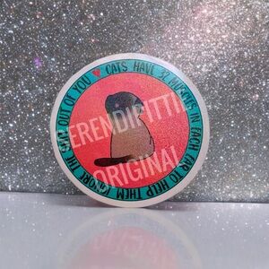 Siamese Cat Sticker, Holographic Glitter Kawaii Neko Decal, 4 pcs